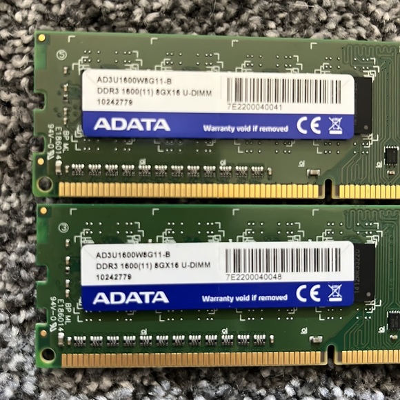 Adata 8GB DDR3 1600MHz RAM x2 - Picture 2 of 4